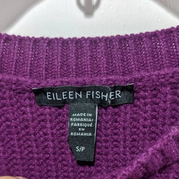 NEW Eileen Fisher | High/Low Recycled Cashmere & Wool Sweater in Purple - Picture 4 of 8